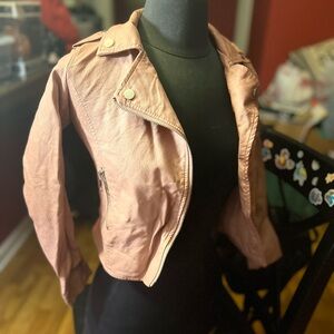 Kid’s Pink Leather Jacket
